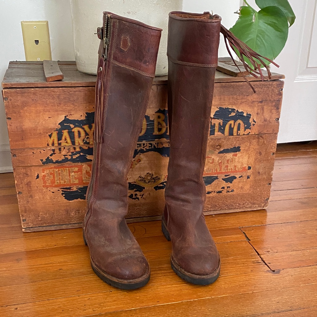 Penelope Chilvers Leather Tall Tassle Boots, Favorite Of Hrh Kate Middleton